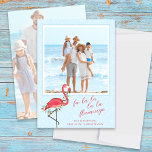 Christmas Photo Cute Beach Pink Tropical Flamingo Feiertagskarte<br><div class="desc">This design features a Christmas holiday photo cute lights photo card, with a whimsical fun festive blue pink, a stylish calligraphy script typography, a beach tropical vacation pink flamingo theme, with a unique watercolor blue creative cute, a two 2 portrait vertical photo, a family picture simple template, a Christmas holiday...</div>