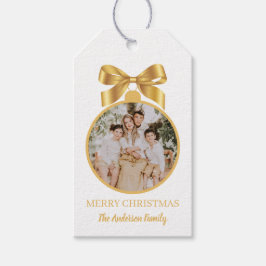 Christmas Photo Ornament Gold Geschenkanhänger