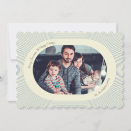 Christmas Photocard Playful Design Oval Photo Feiertagskarte