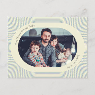 Christmas Photocard Playful Design Oval Photo Feiertagspostkarte