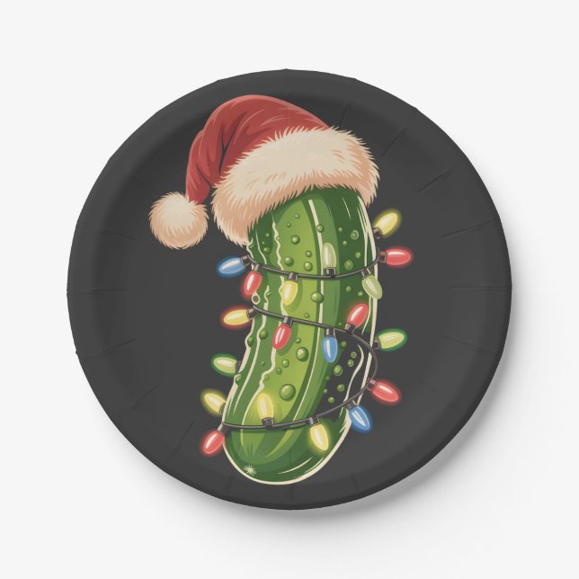 Christmas Pickle Pickle In Xmas Light Pickle  Pappteller (Vorderseite)