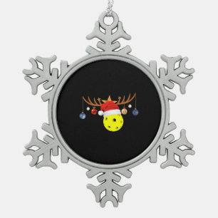 Christmas Pickleball 0 Schneeflocken Zinn-Ornament