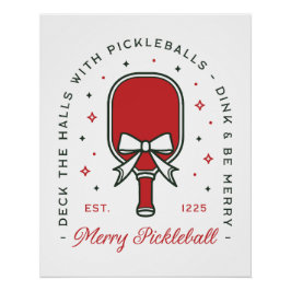 Christmas pickleball funny quotes party aesthetic poster