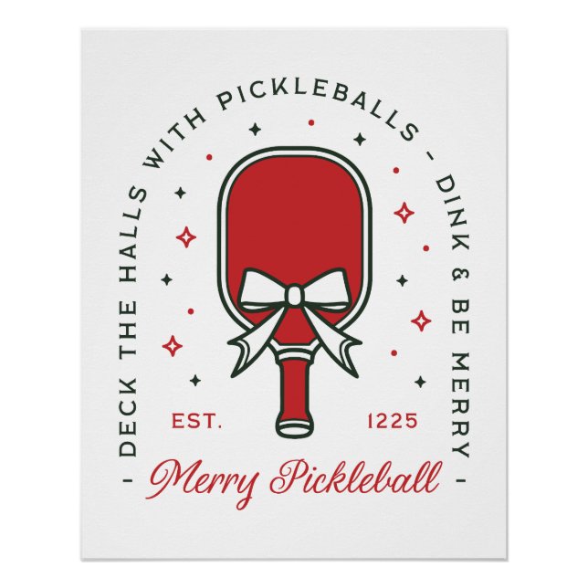 Christmas pickleball funny quotes party aesthetic poster (Vorderseite)