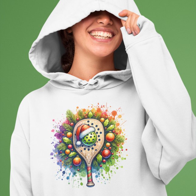 Christmas Pickleball Weihnachtsmannmütze Pine Holl Hoodie (Von Creator hochgeladen)
