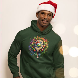 Christmas Pickleball Weihnachtsmannmütze Pine Holl Hoodie