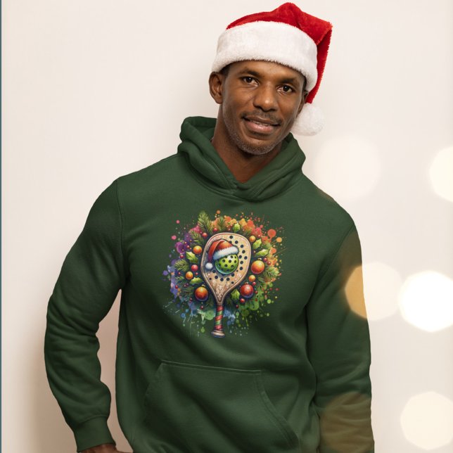 Christmas Pickleball Weihnachtsmannmütze Pine Holl Hoodie (Von Creator hochgeladen)
