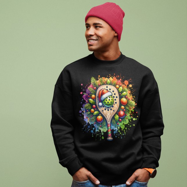 Christmas Pickleball Weihnachtsmannmütze Pine Holl Sweatshirt (Von Creator hochgeladen)