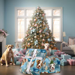 Christmas Piebald Pitbull Welpen Blumenstrauß Geschenkpapier<br><div class="desc">Adorable Piebald Pitbull Welpen auf hellblauem Hintergrund,  mit einem blauen Winterschal tragen.. bestes Papier,  um Ihre Geschenke in diesem Jahr zu verpacken,  ein Muss für Pillenfamilien oder Hundefreunde - - A © WhimsicalArtwork™ original -</div>