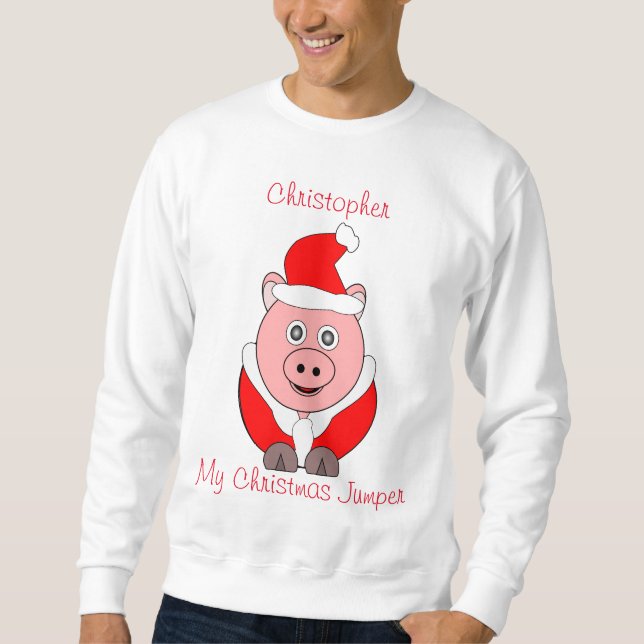 Christmas Pig Design Sweatshirt (Vorderseite)