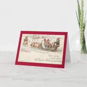 Christmas pigs feiertagskarte