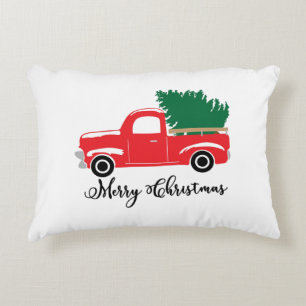 CHRISTMAS PILLOW TRUCK STIL ROT ZURÜCK DEKOKISSEN