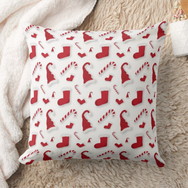 Christmas Pillow with Hats, Stockings & Candy Cane Kissen (Decke)