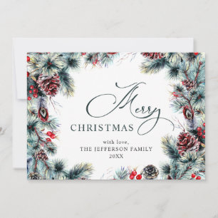 Christmas Pine Cones Rustic Gruß Feiertagskarte