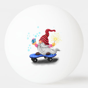Christmas Ping Pong Ball Happy Skater Gnome Tischtennisball