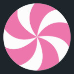 CHRISTMAS PINK CANDY RUNDER AUFKLEBER<br><div class="desc">Weihnachtscreme-Teil der niedlichen Kekse- und KakaoWeihnachtskollektion</div>