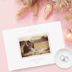 Christmas Pink Chic Newlyweds Foto Couple Wedding