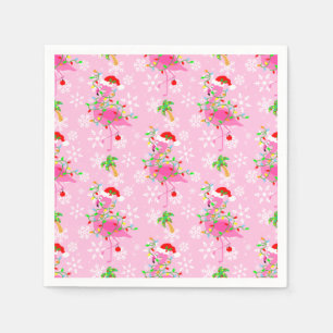 Christmas Pink Flamingo Muster Serviette