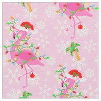 Christmas Pink Flamingo Muster