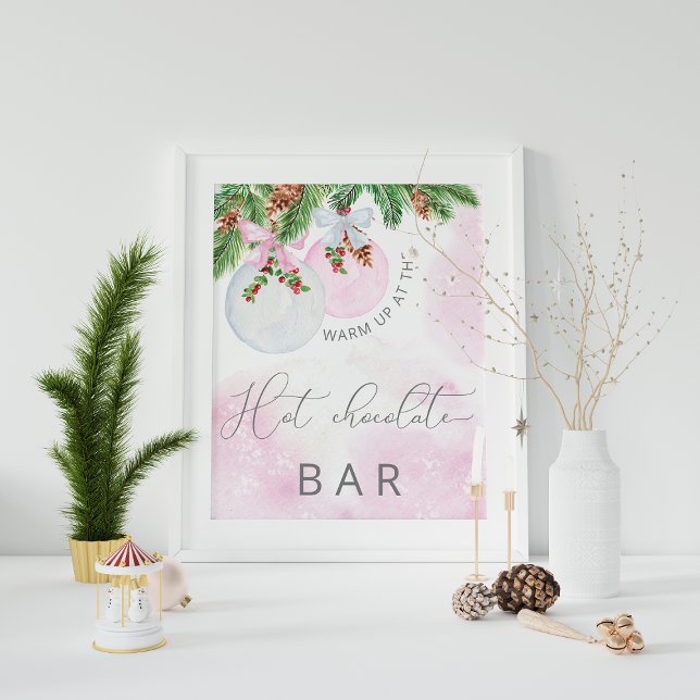 Christmas Pink Girl Baby Dusche Hot Chocolate Bar Poster (Von Creator hochgeladen)