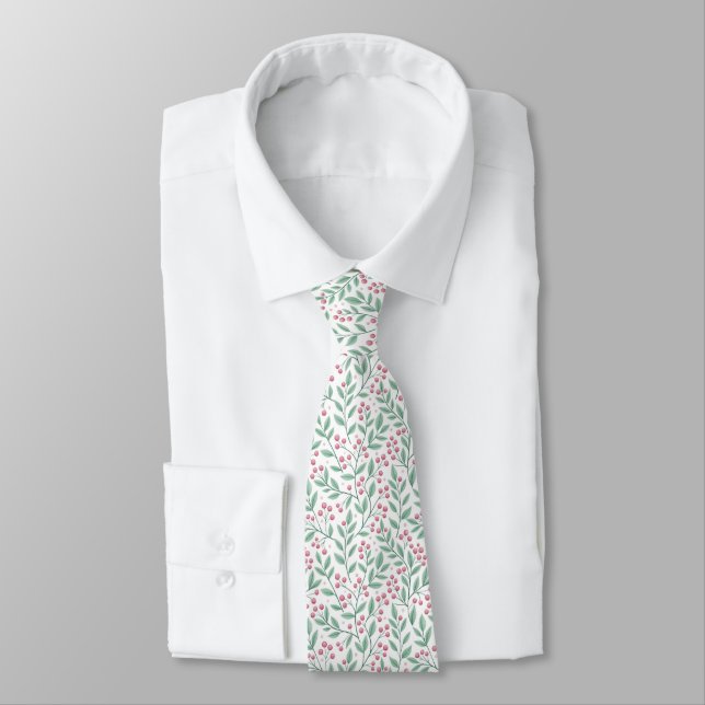 Christmas Pink Pattern Neck Tie Krawatte (Gebunden)