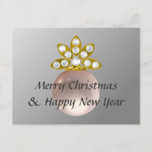 CHRISTMAS PINK PEARL FEIERTAGSPOSTKARTE