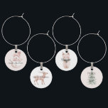 Christmas Pink White Snowman Glasmarker<br><div class="desc">Christmas Pink White Snowman</div>