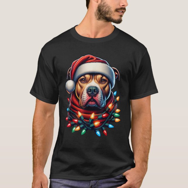Christmas Pit bull Xmas Pit Bull Mom Dog Lover San T-Shirt (Vorderseite)