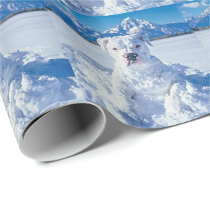 Christmas Pitbull Dog Snowman Geschenkpapier