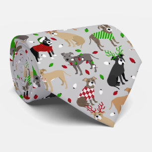 Christmas Pitbull Hogs Neck Tie Krawatte