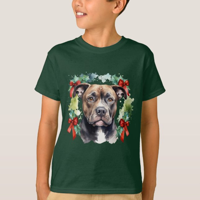 Christmas Pitbull T-Shirt (Vorderseite)