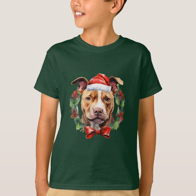 Christmas Pitbull T-Shirt (Vorderseite)