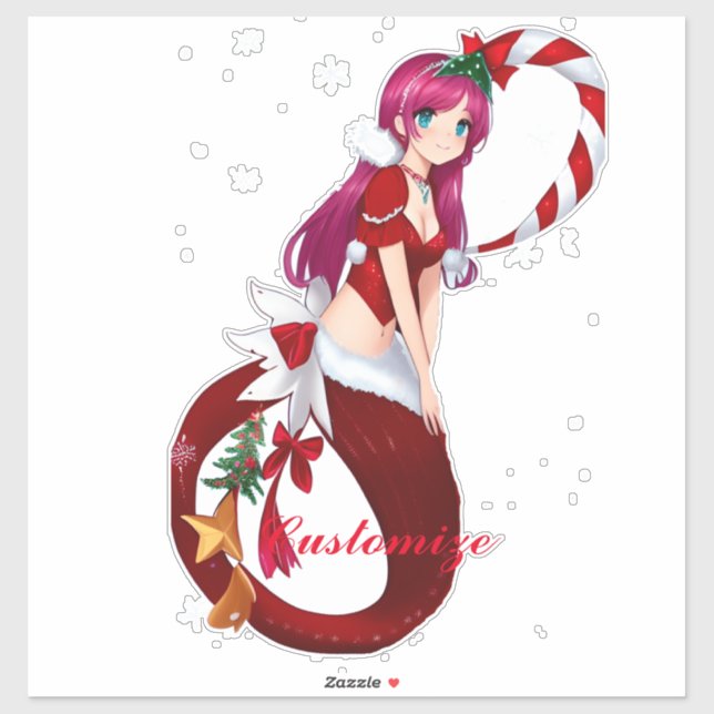 Christmas Pixie Mermaid Thunder_Cove Aufkleber (Blatt)