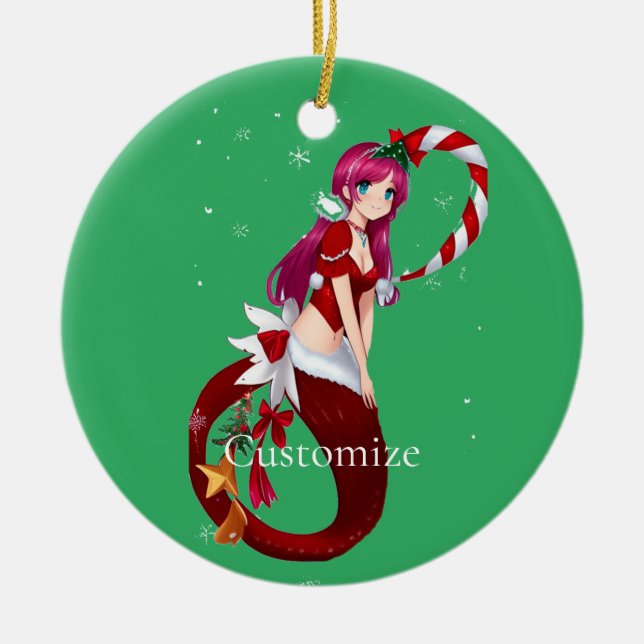 Christmas Pixie Mermaid Thunder_Cove Keramik Ornament (Vorne)