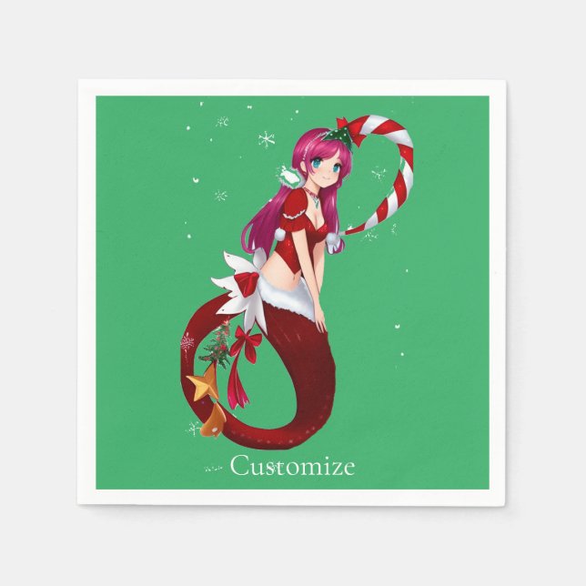 Christmas Pixie Mermaid Thunder_Cove Serviette (Vorderseite)
