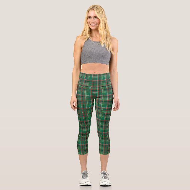 Christmas Plaid Green Pattern-23914 Capri Leggings (Vorderseite)