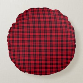 Christmas Plaid Pattern Rundes Kissen