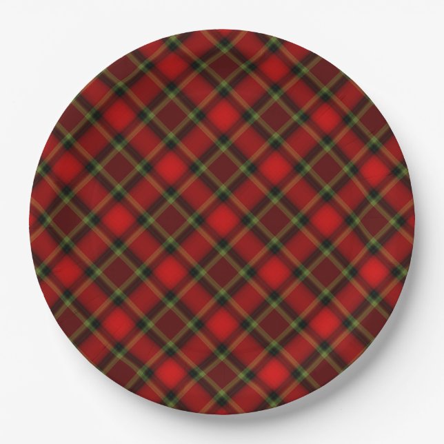 Christmas Plaid Plate Pappteller (Vorderseite)