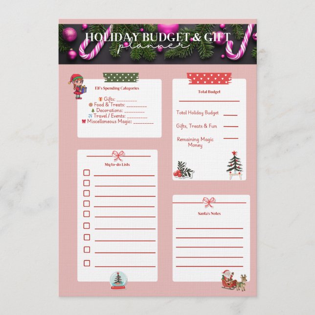 Christmas Planner PDF – Printable Holiday Planner Einladung (Vorderseite)