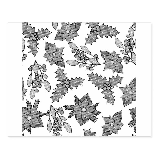 Christmas plants pattern gummistempel (Prägung)