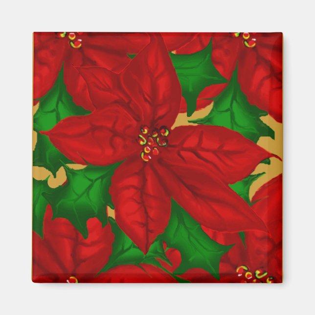 Christmas Poinsetta Magnet (Vorne)