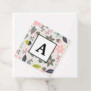 Christmas Poinsettia Acorns Grau Aqua Lime Green Geschenkanhänger