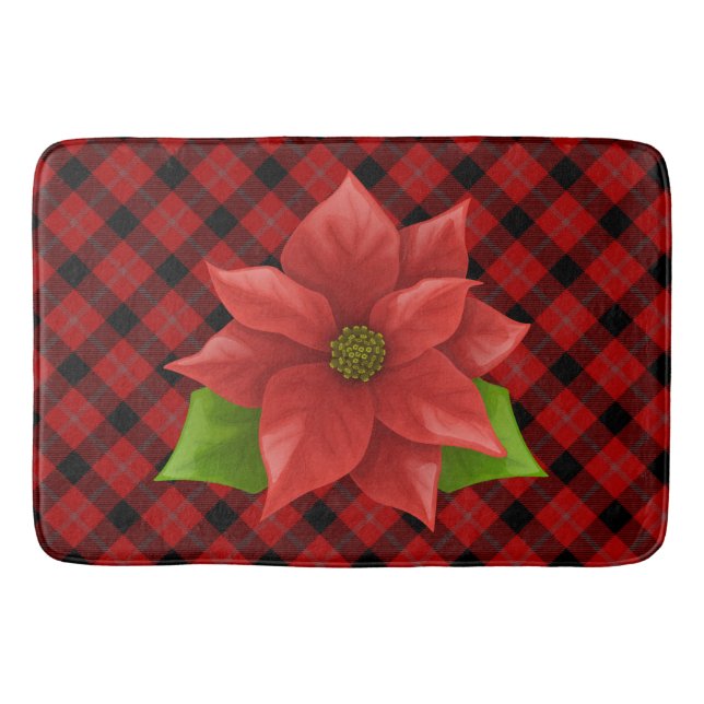 Christmas Poinsettia Bath Mat Badematte (Vorderseite)