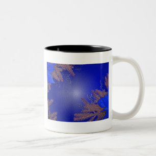 Christmas Poinsettia Blue II Zweifarbige Tasse