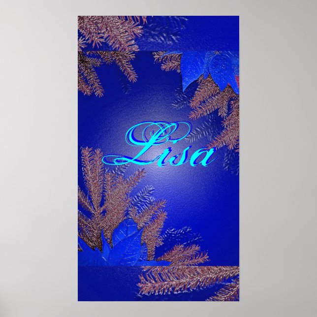 Christmas Poinsettia Blue Lisa I Poster (Vorne)