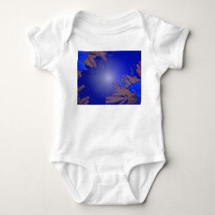 Christmas Poinsettia Blue VIII Baby Strampler