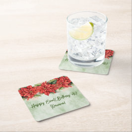 Christmas Poinsettia Blume Blumenkohl Party Rechteckiger Pappuntersetzer