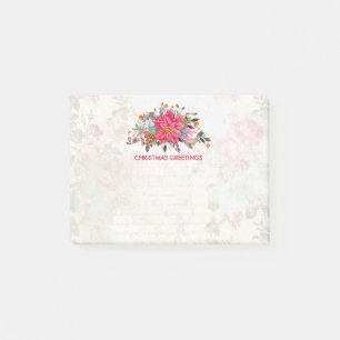 Christmas Poinsettia Bouquet über Vintage Collage Post-it Klebezettel