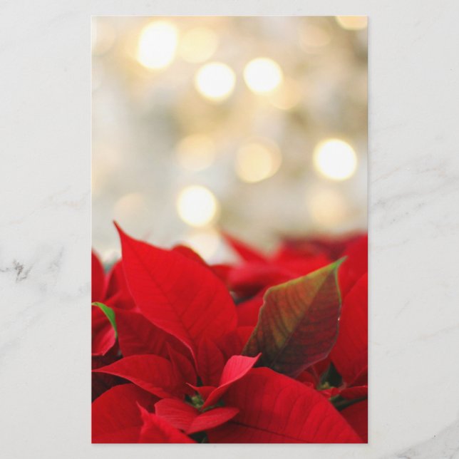 Christmas Poinsettia Briefpapier (Vorderseite)