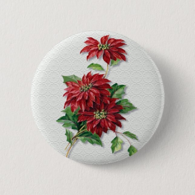 Christmas Poinsettia Button (Vorderseite)